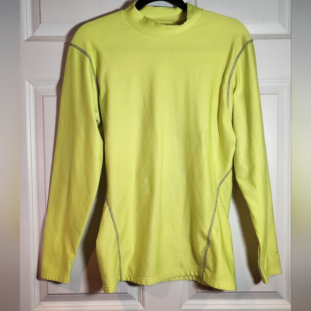 Layer 8 Performance Qwick Dry Neon Yellow Warm Lined Long Sleeve Top Large